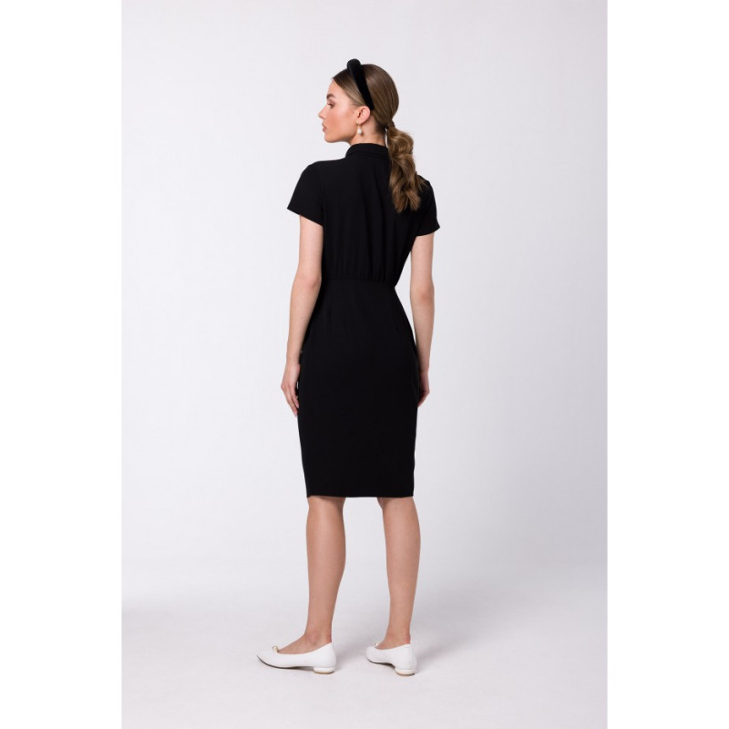 S335 Shirt dress with ruching - black 2