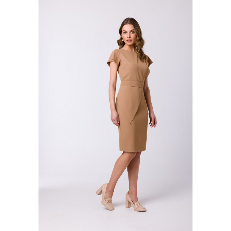 S336 Sheath dress with belt - beige 2