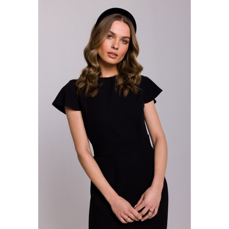 S336 Sheath dress with belt - black 2