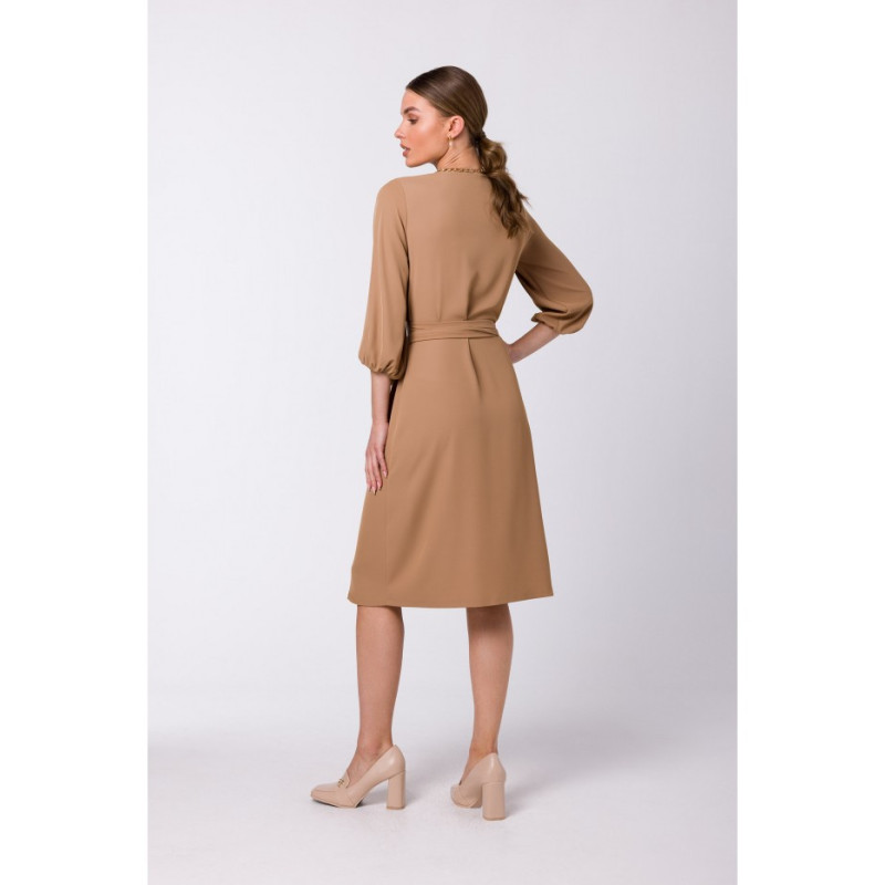 S340 Wrap flared dress - beige 2