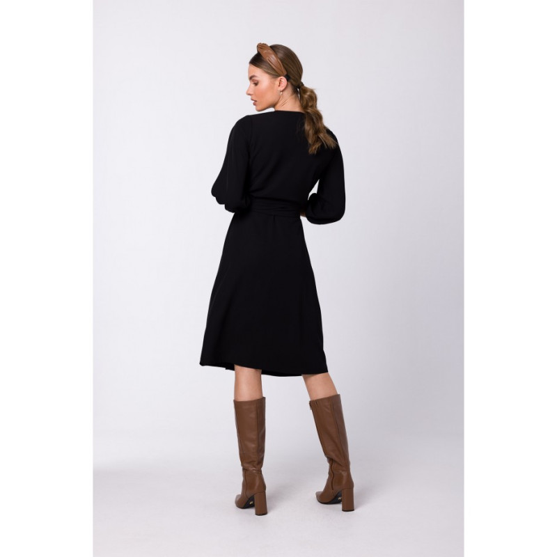 S340 Wrap flared dress - black 2