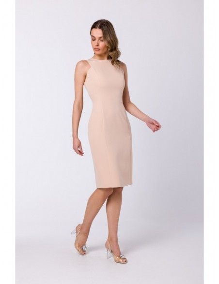 S342 Sleeveless sheath dress - beige