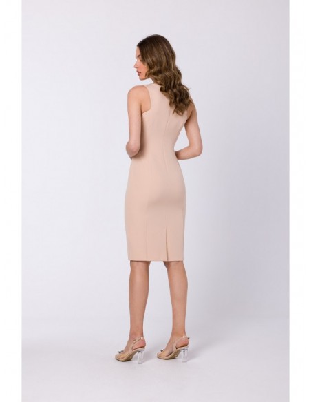 S342 Sleeveless sheath dress - beige