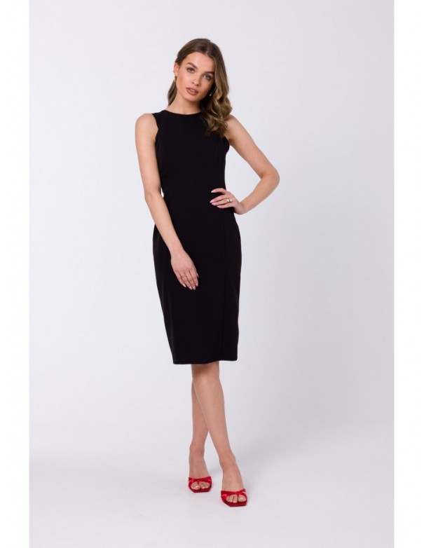 S342 Sleeveless sheath dress - black