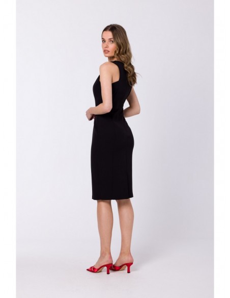 S342 Sleeveless sheath dress - black