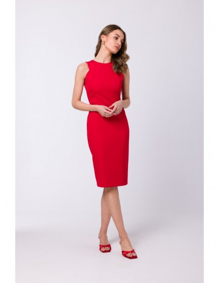 S342 Sleeveless sheath dress - red