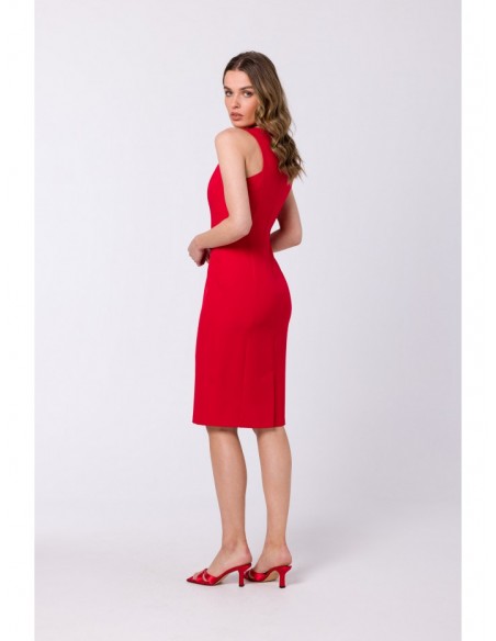 S342 Sleeveless sheath dress - red