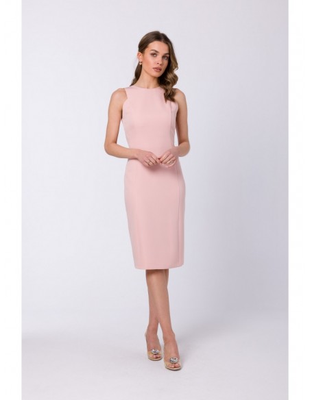 S342 Sleeveless sheath dress - powder