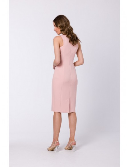 S342 Sleeveless sheath dress - powder