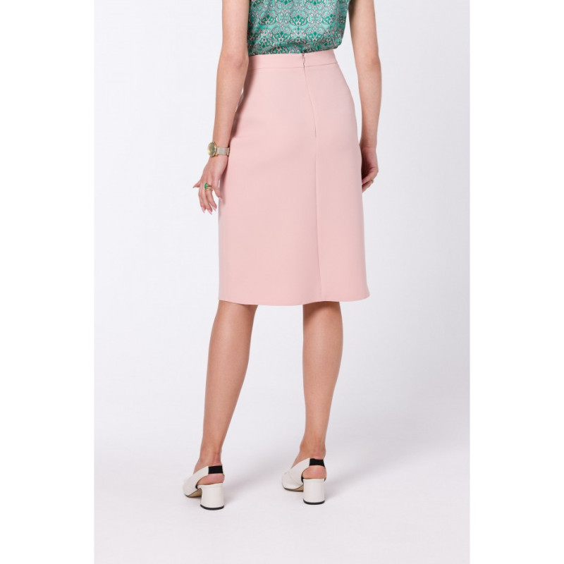 S343 A line skirt with a wrap detail - powder 2