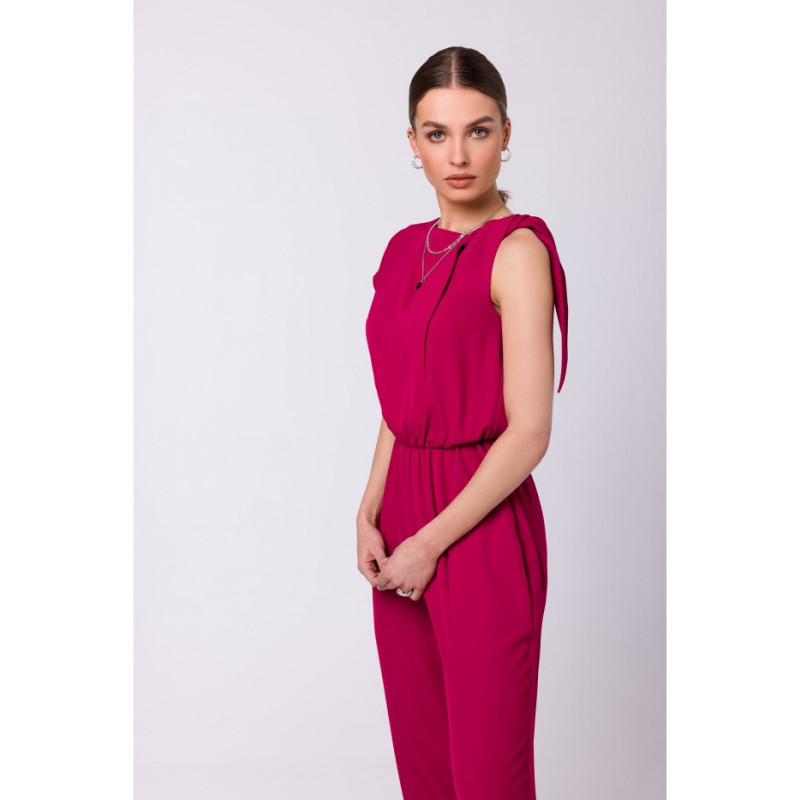 S345 Jumpsuit with a tie detail - plum 2