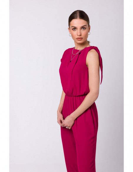 S345 Jumpsuit with a tie detail - plum