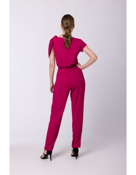 S345 Jumpsuit with a tie detail - plum