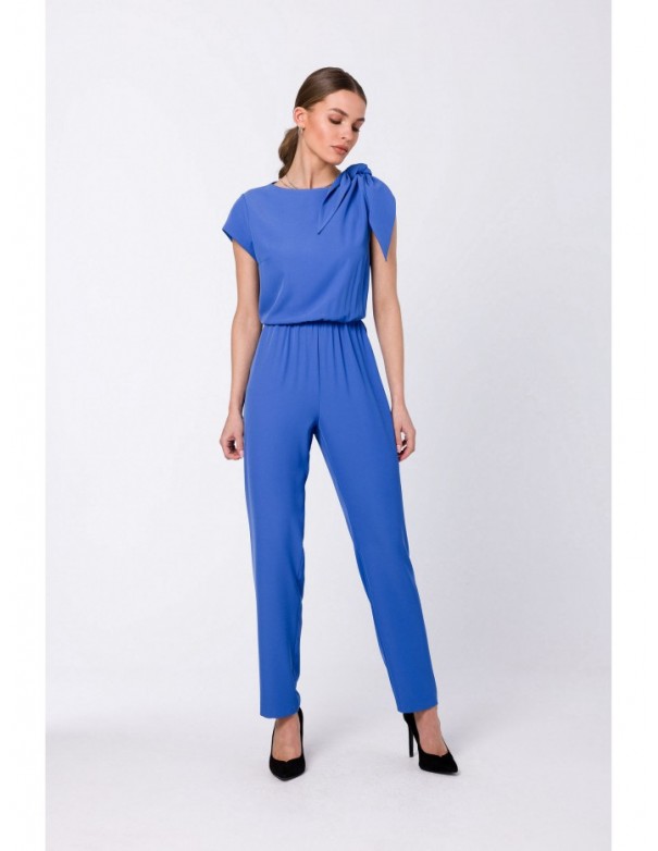 S345 Jumpsuit with a tie detail - blue