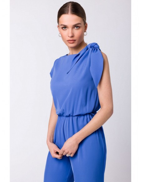 S345 Jumpsuit with a tie detail - blue