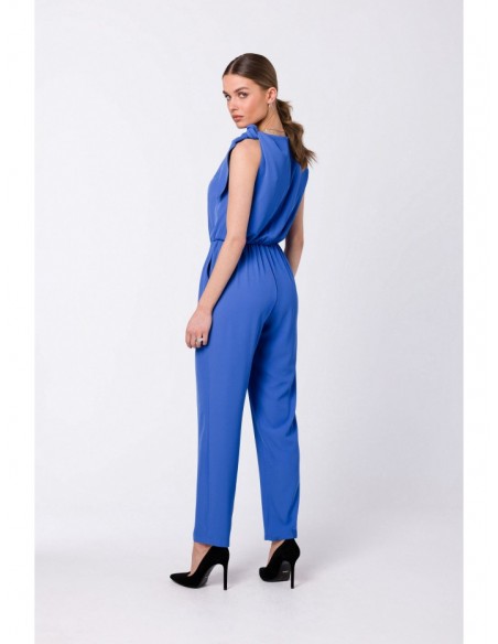 S345 Jumpsuit with a tie detail - blue