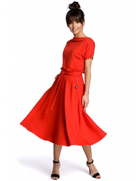 B067 Flared dress - red