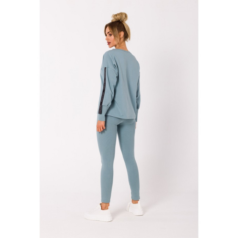 M727 Pullover top with logo stripes - agave 2