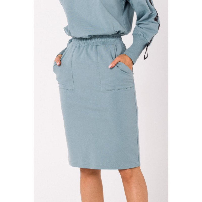 M728 Fitted skirt with patch pockets - agave 2