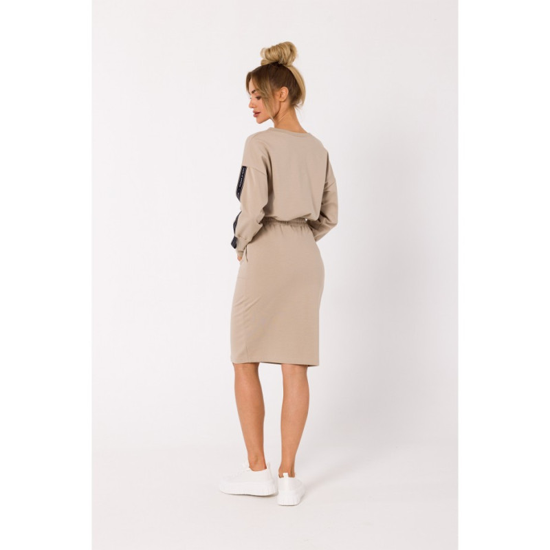 M728 Fitted skirt with patch pockets - beige 2