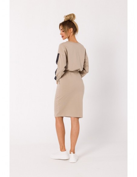 M728 Fitted skirt with patch pockets - beige