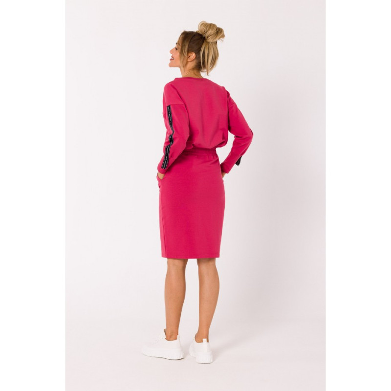M728 Fitted skirt with patch pockets - coral 2