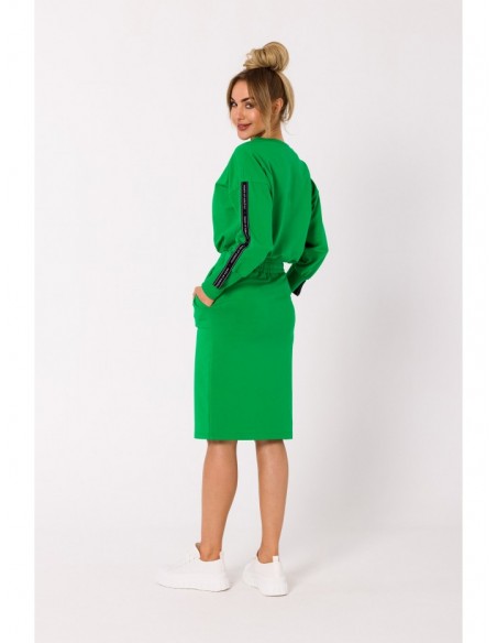 M728 Fitted skirt with patch pockets - green