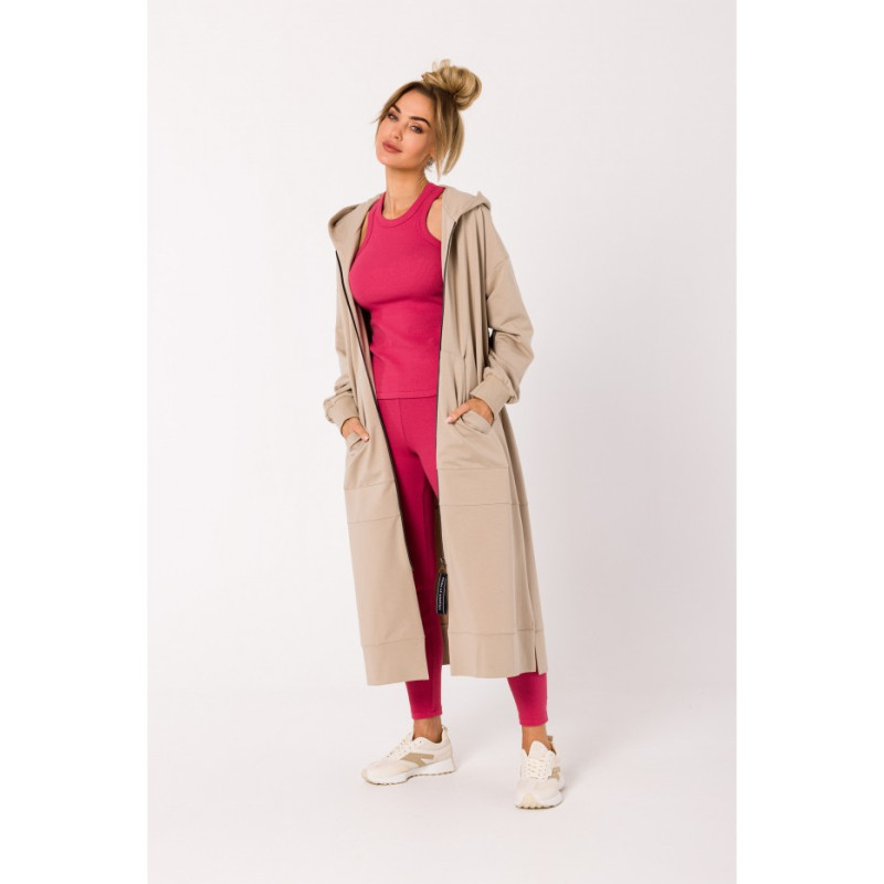 M729 Longline zipped blazer - beige 2