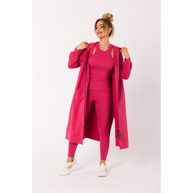 M729 Longline zipped blazer - coral 2