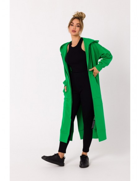 M729 Longline zipped blazer - green