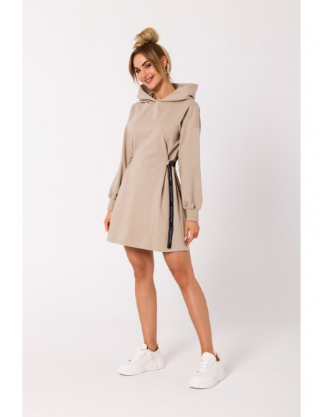 M730 Tunic dress with logo stripes - beige