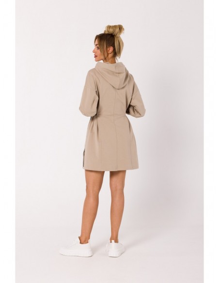 M730 Tunic dress with logo stripes - beige