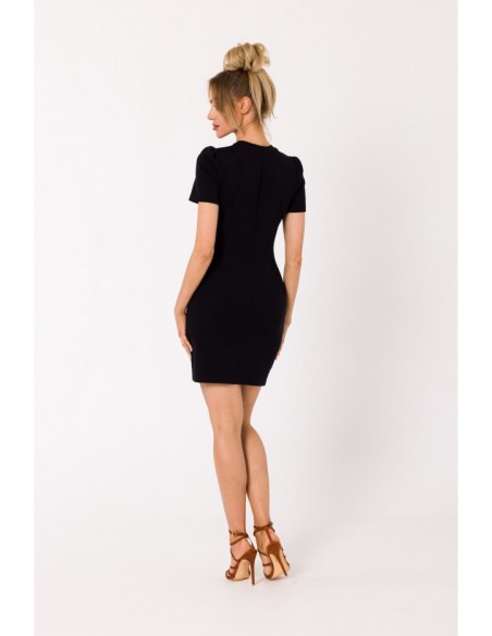 M731 Mini dress with a front twist - black