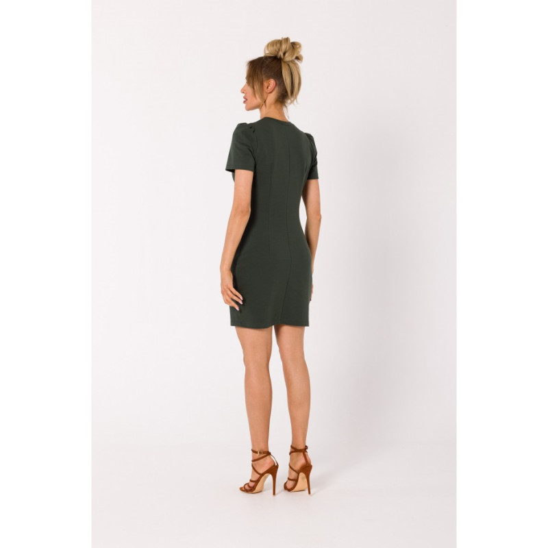 M731 Mini dress with a front twist - military green 2