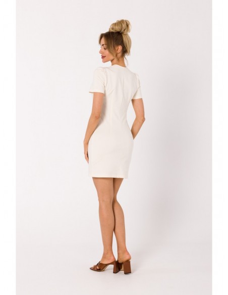 M731 Mini dress with a front twist - cream