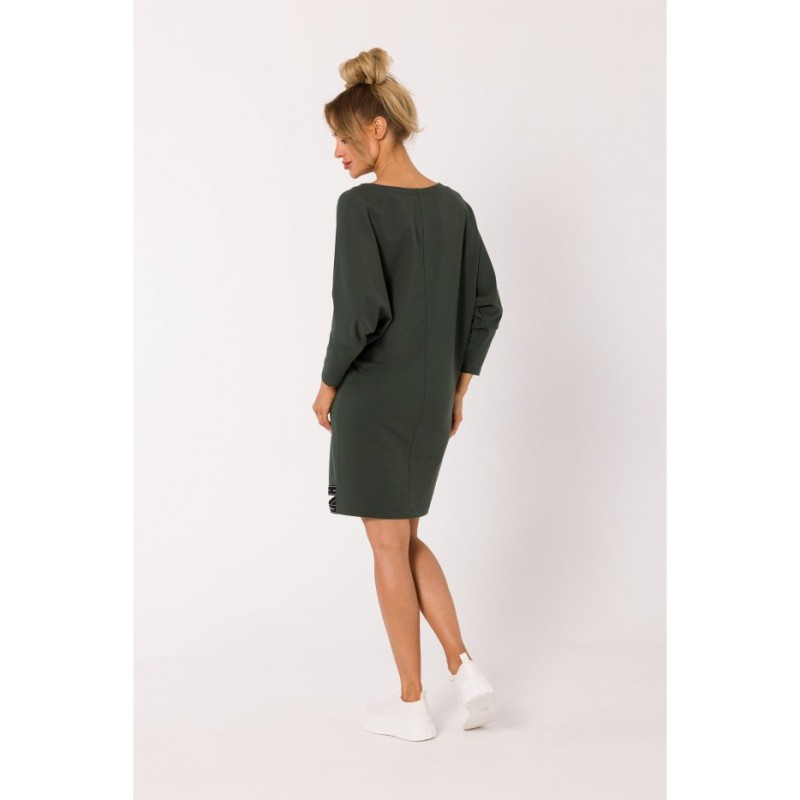 M732 Tunic dress with logo stripes - military green 2