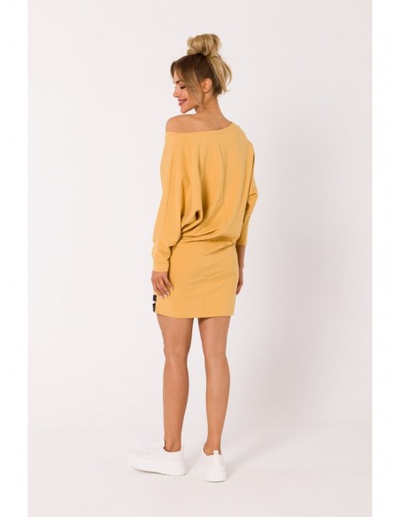 M732 Tunic dress with logo stripes - honey