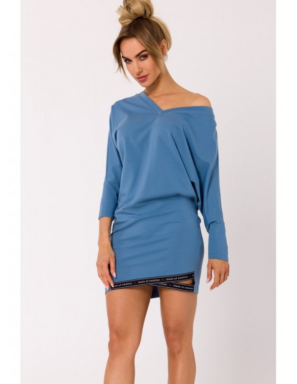 M732 Tunic dress with logo stripes - blue