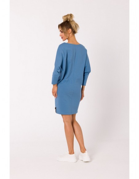 M732 Tunic dress with logo stripes - blue