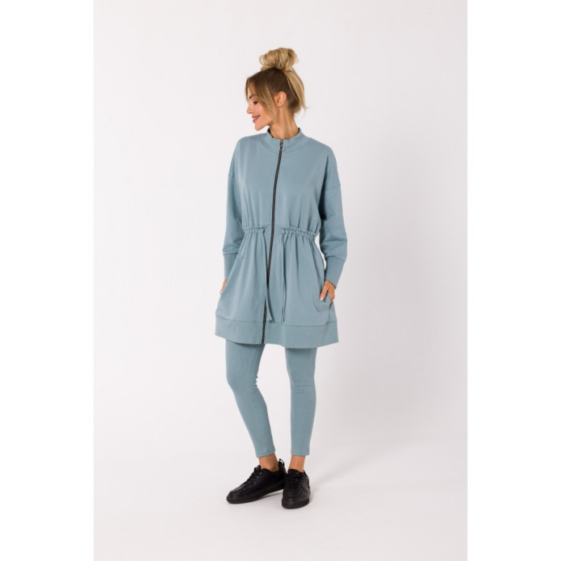 M733 Zipped dress with decorative lacing - agave 2