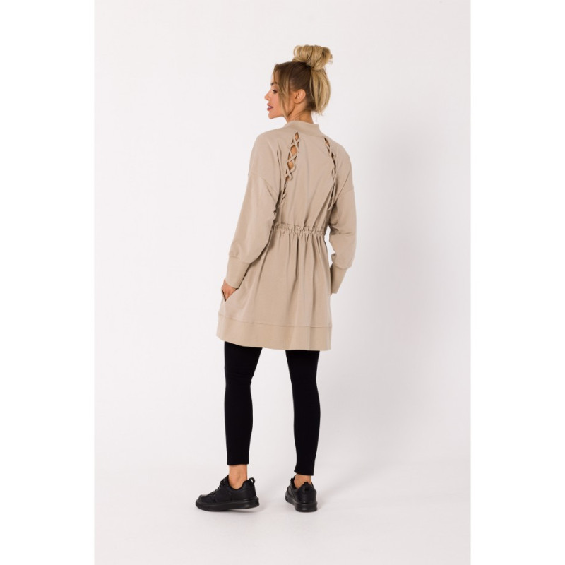 M733 Zipped dress with decorative lacing - beige 2