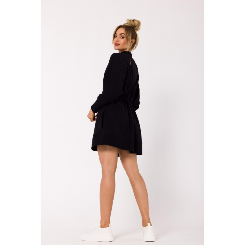 M733 Zipped dress with decorative lacing - black 2