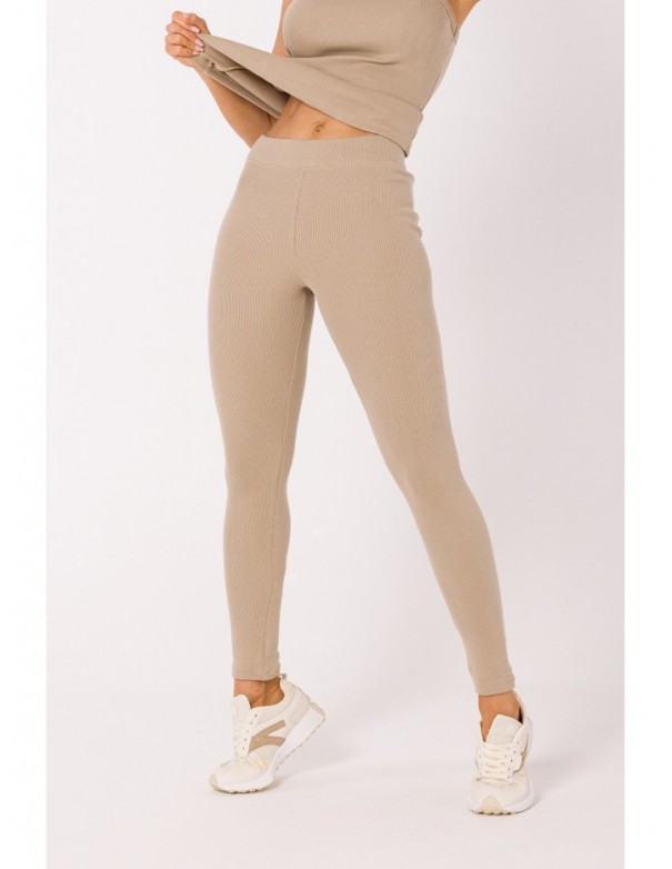 M734 Ribbed knit leggings - beige