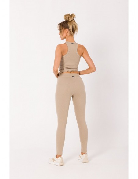 M734 Ribbed knit leggings - beige