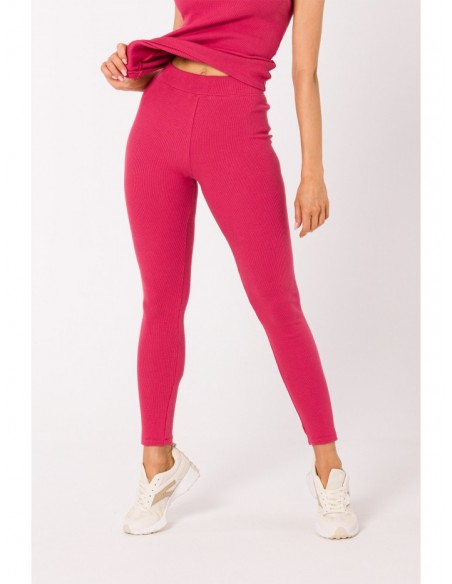 M734 Ribbed knit leggings - coral