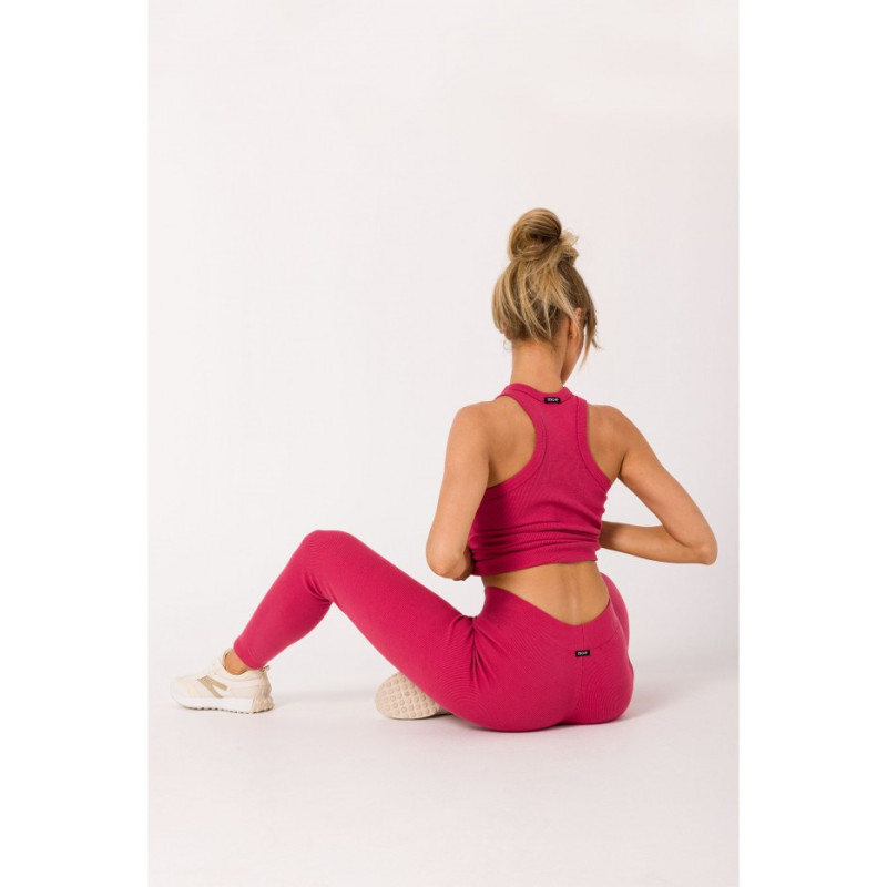 M734 Ribbed knit leggings - coral 2