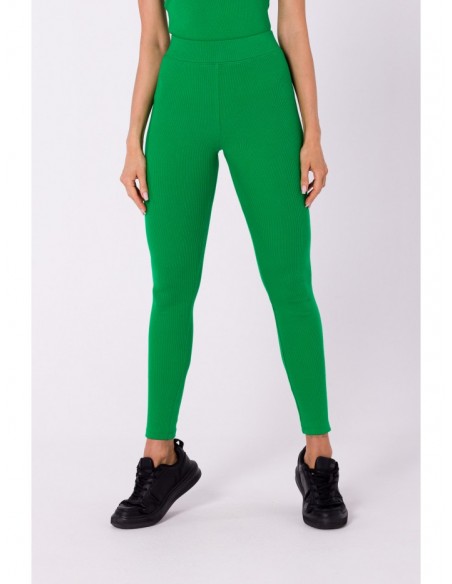 M734 Ribbed knit leggings - green