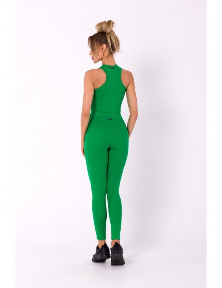 M734 Ribbed knit leggings - green