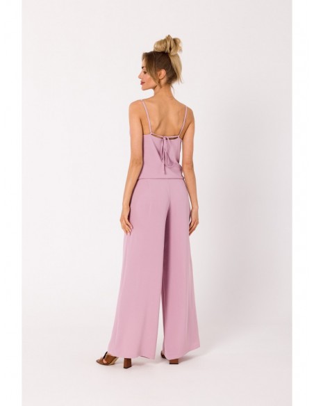 M737 Spaghetti strap jumpsuit - crepe pink