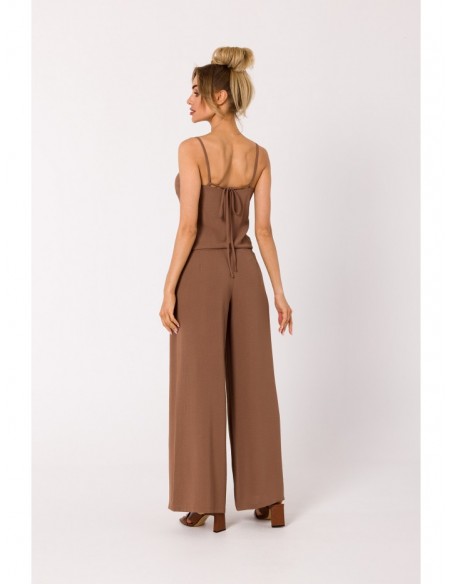 M737 Spaghetti strap jumpsuit - chocolate